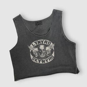 Lynyrd Skynyrd Cropped Tank Top Graphic Band Tee Size Large